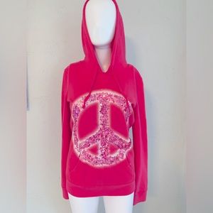 LOVESHACKFANCY Sequin Peace Hoodie size XS